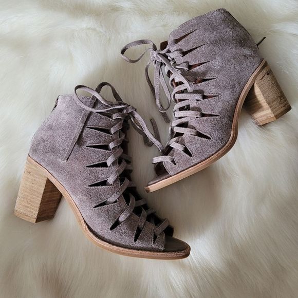 Jeffrey Campbell Taupe Lace-Up Heels - Picture 2 of 8